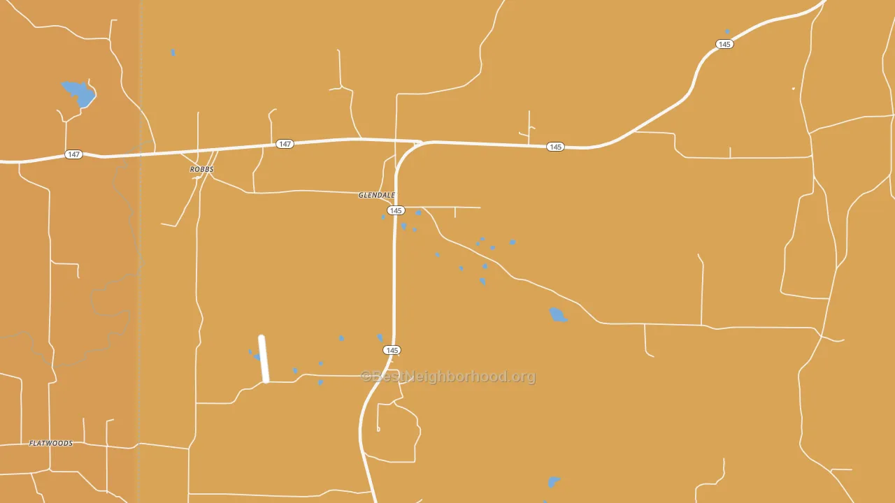 Map of the best neighborhoods in the Glendale area, with better matches in green and worse matches in red