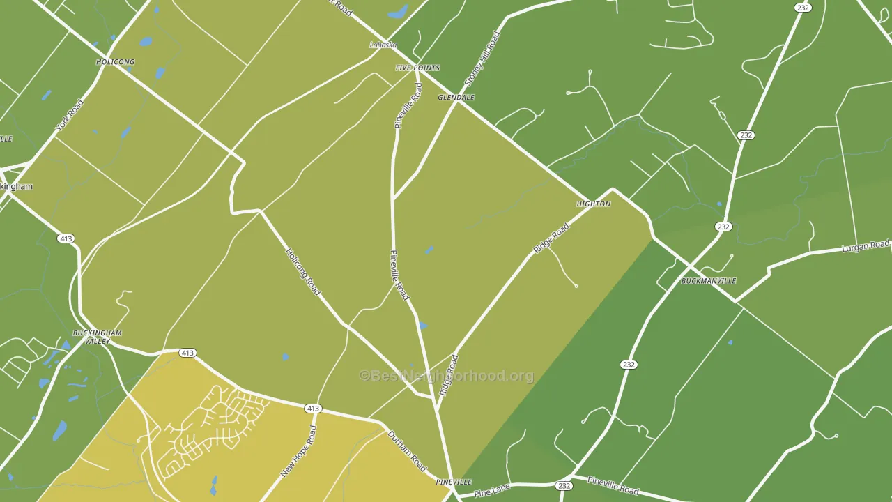 Map of the best neighborhoods in the Glendale area, with better matches in green and worse matches in red