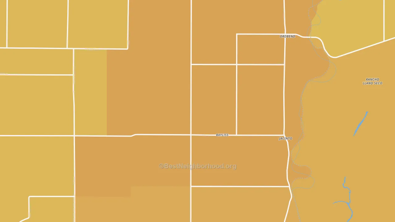Map of the best neighborhoods in the Glenn area, with better matches in green and worse matches in red