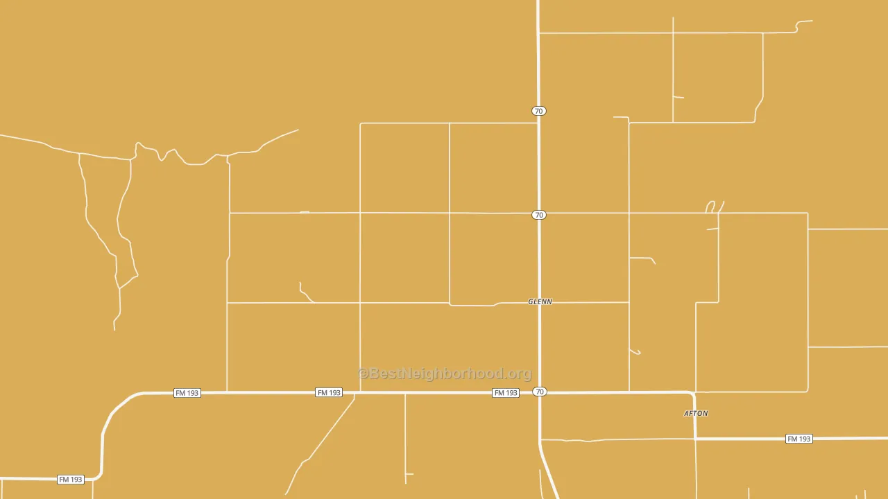 Map of the best neighborhoods in the Glenn area, with better matches in green and worse matches in red