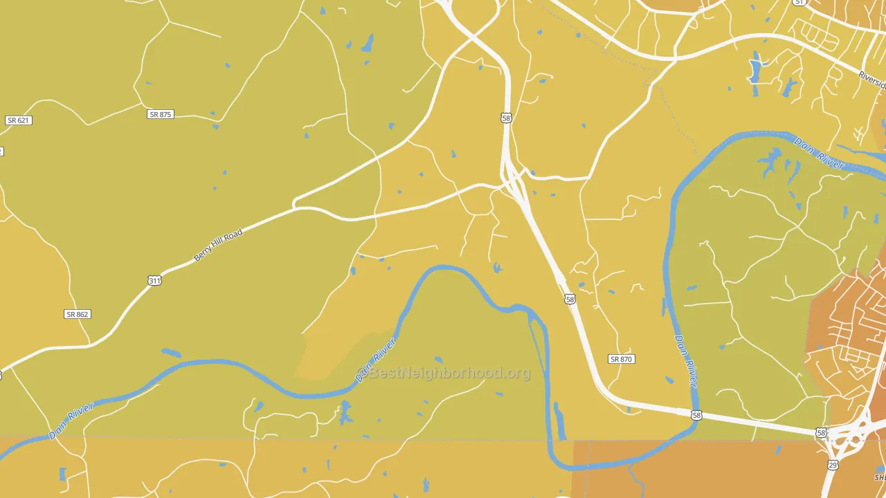 Map of the best neighborhoods in the Glenwood area, with better matches in green and worse matches in red