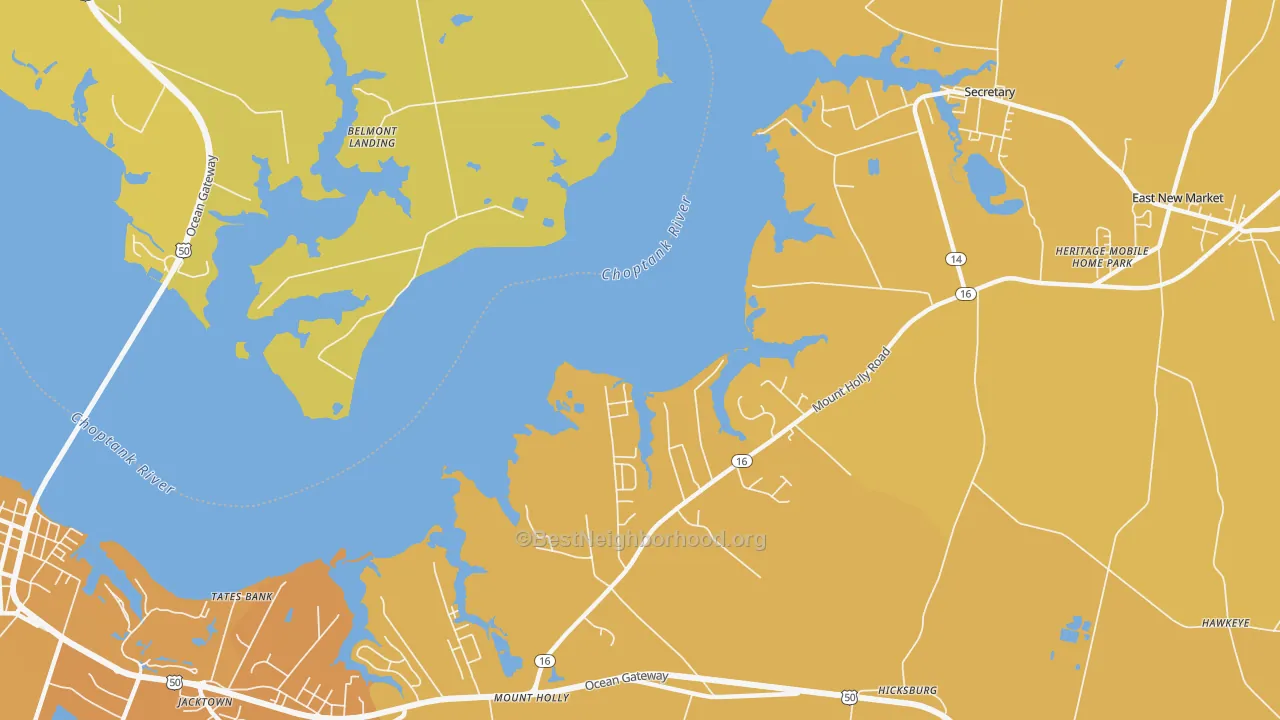 Map of the best neighborhoods in the Gluckheim area, with better matches in green and worse matches in red