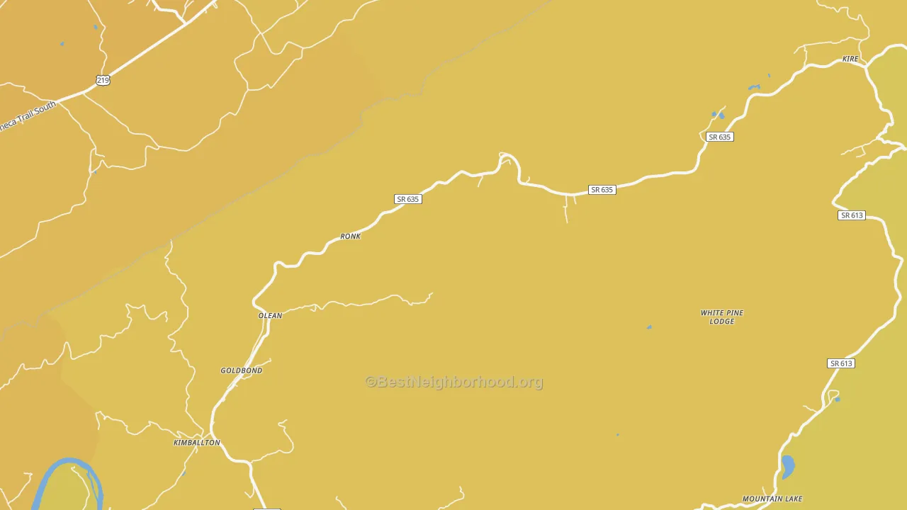 Map of the best neighborhoods in the Goldbond area, with better matches in green and worse matches in red