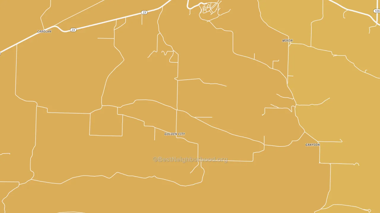 Map of the best neighborhoods in the Golden City area, with better matches in green and worse matches in red