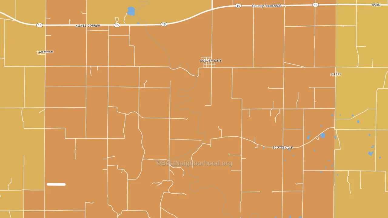 Map of the best neighborhoods in the Golden Gate area, with better matches in green and worse matches in red