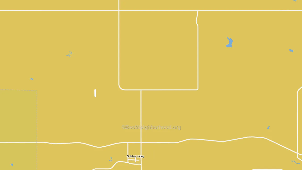 Map of the best neighborhoods in the Golden Valley area, with better matches in green and worse matches in red