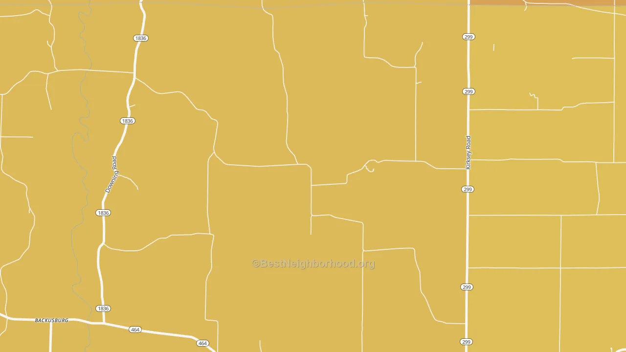 Map of the best neighborhoods in the Golo area, with better matches in green and worse matches in red