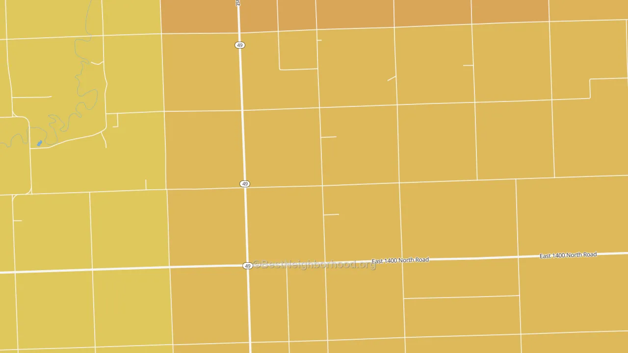 Map of the best neighborhoods in the Goodwine area, with better matches in green and worse matches in red