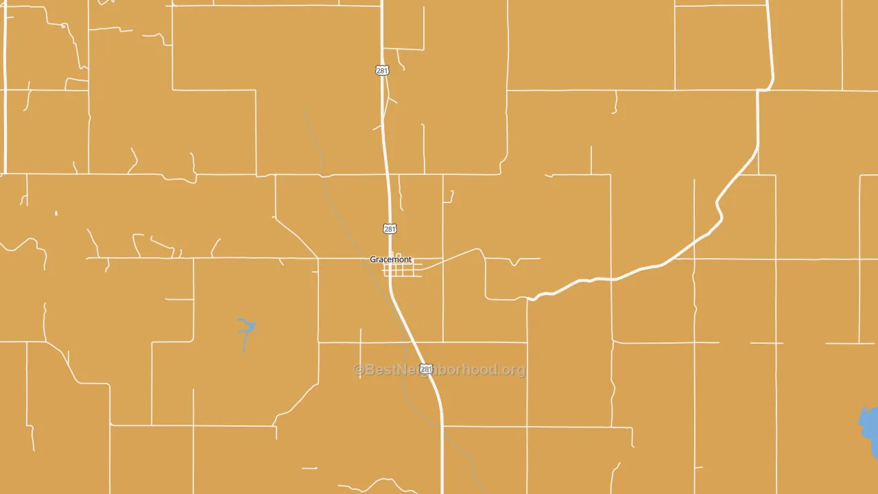 Map of the best neighborhoods in the Gracemont area, with better matches in green and worse matches in red