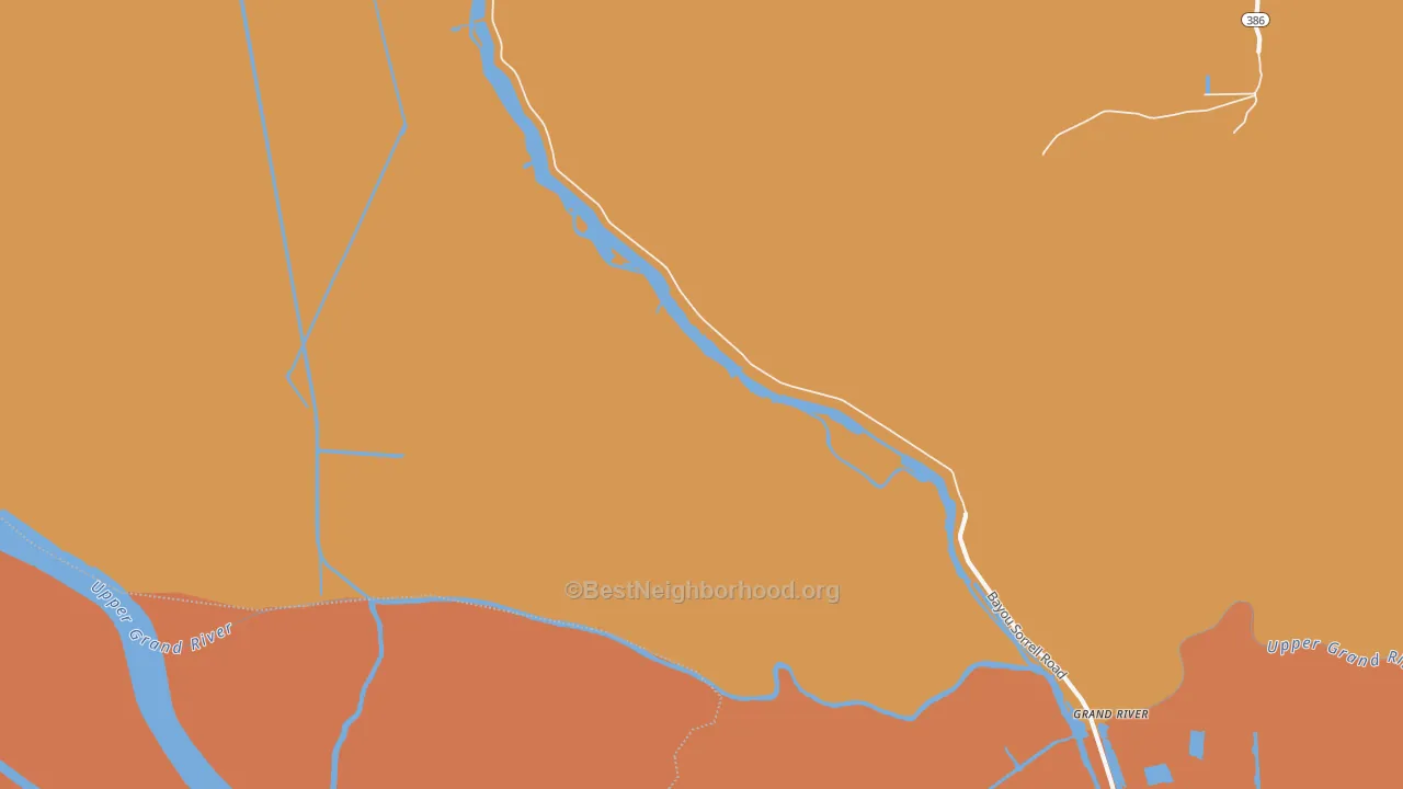 Map of the best neighborhoods in the Grand River area, with better matches in green and worse matches in red