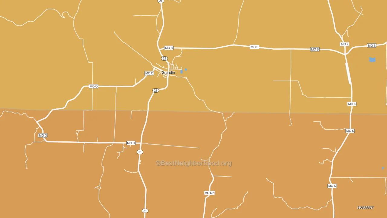 Map of the best neighborhoods in the Grandin area, with better matches in green and worse matches in red