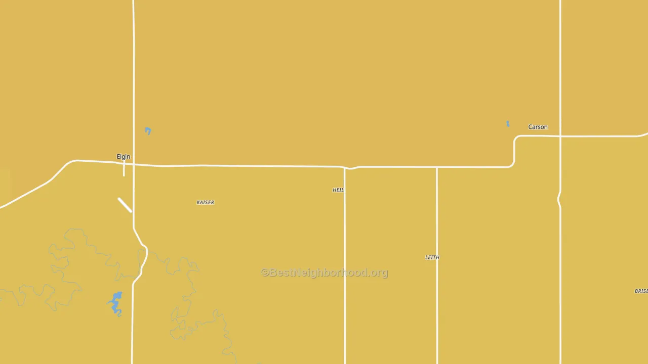 Map of the best neighborhoods in the Grant County area, with better matches in green and worse matches in red