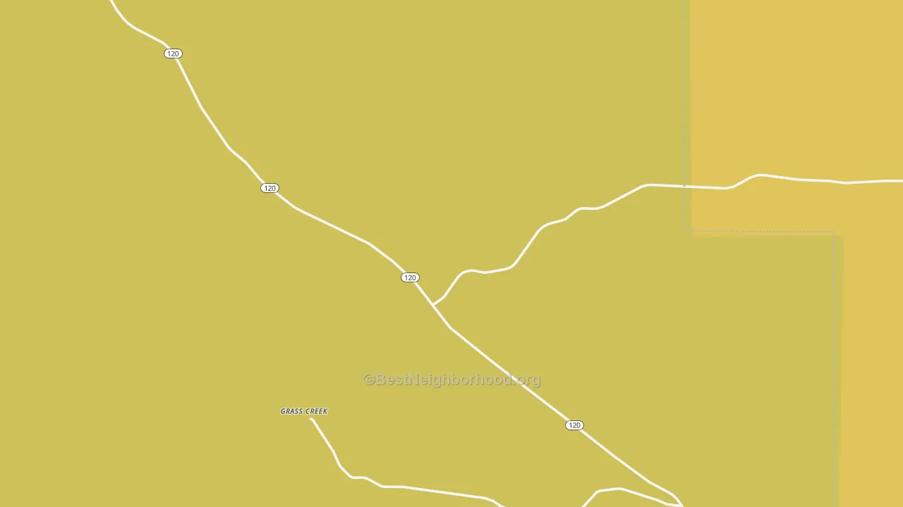 Map of the best neighborhoods in the Grass Creek area, with better matches in green and worse matches in red