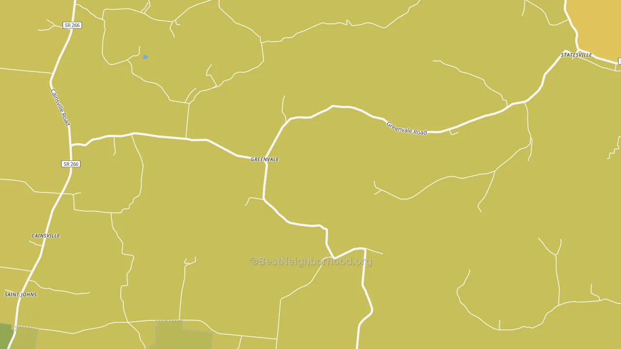 Map of the best neighborhoods in the Greenvale area, with better matches in green and worse matches in red