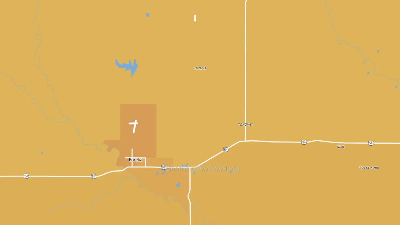 Map of the best neighborhoods in the Greenwood County area, with better matches in green and worse matches in red