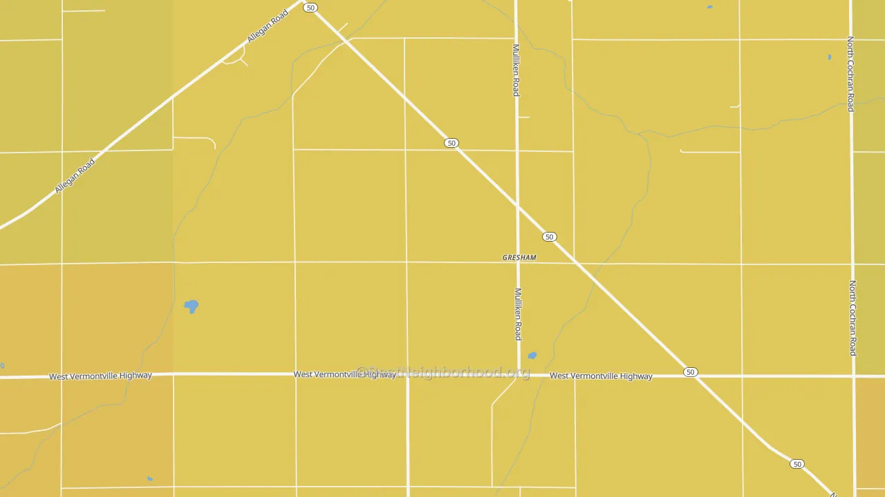 Map of the best neighborhoods in the Gresham area, with better matches in green and worse matches in red