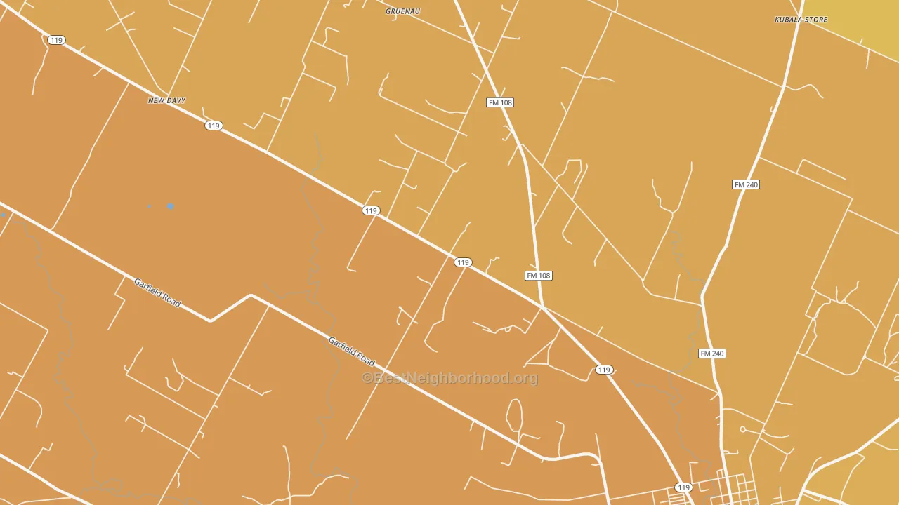 Map of the best neighborhoods in the Gruenau area, with better matches in green and worse matches in red