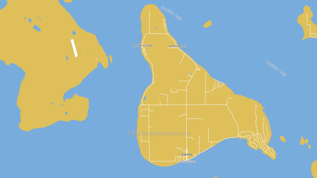 Map of the best neighborhoods in the Guemes area, with better matches in green and worse matches in red