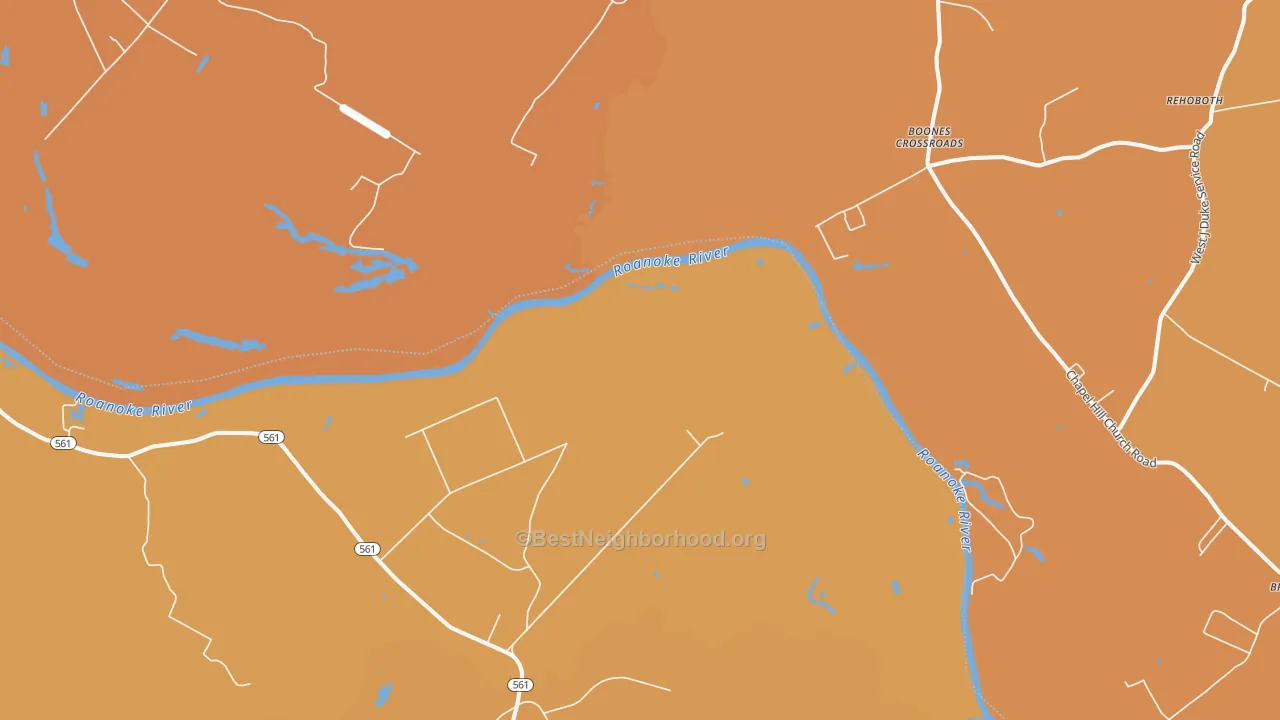 Map of the best neighborhoods in the Gumberry area, with better matches in green and worse matches in red