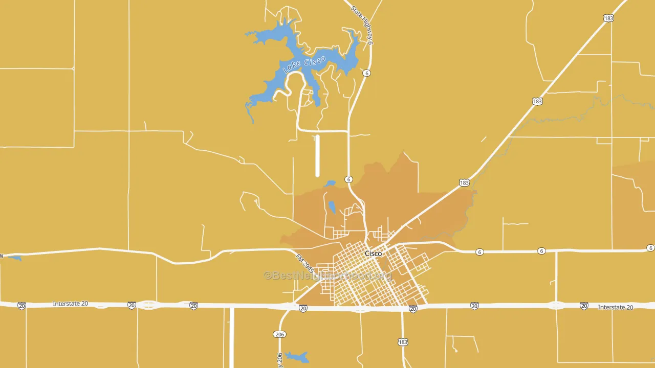 Map of the best neighborhoods in the Gunsight area, with better matches in green and worse matches in red