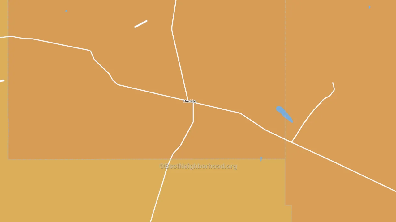 Map of the best neighborhoods in the Hachita area, with better matches in green and worse matches in red