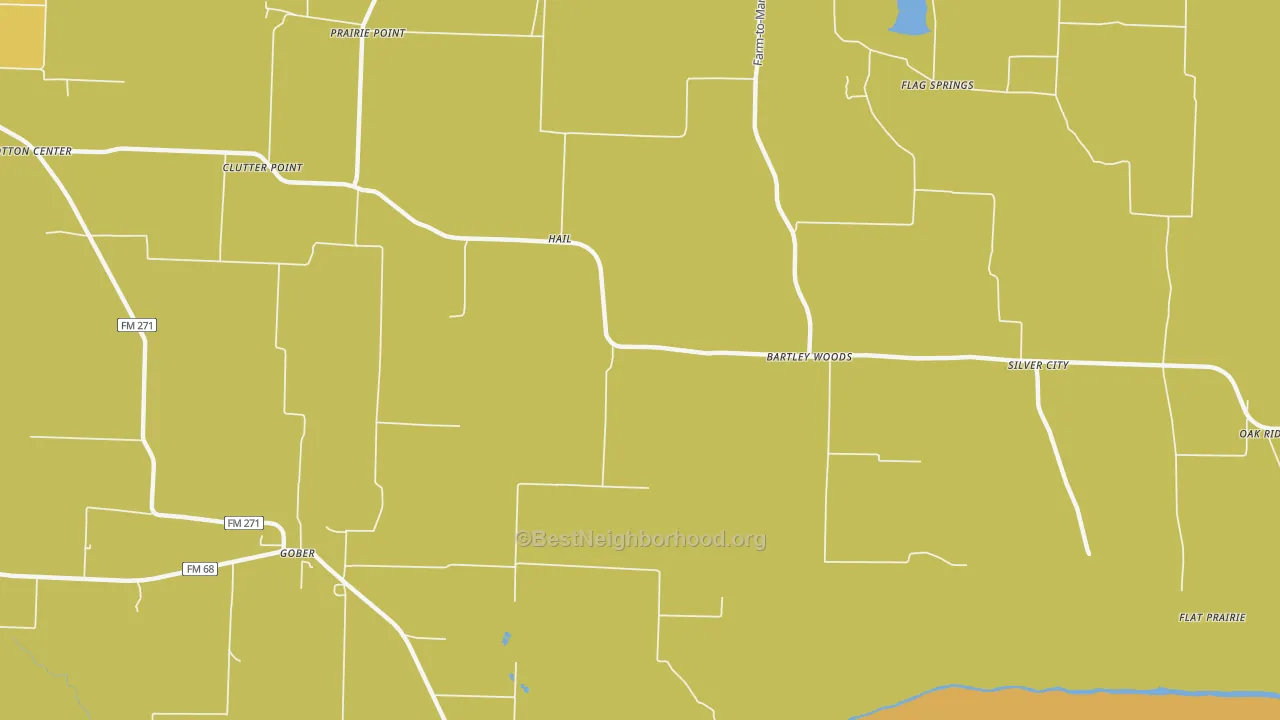 Map of the best neighborhoods in the Hail area, with better matches in green and worse matches in red