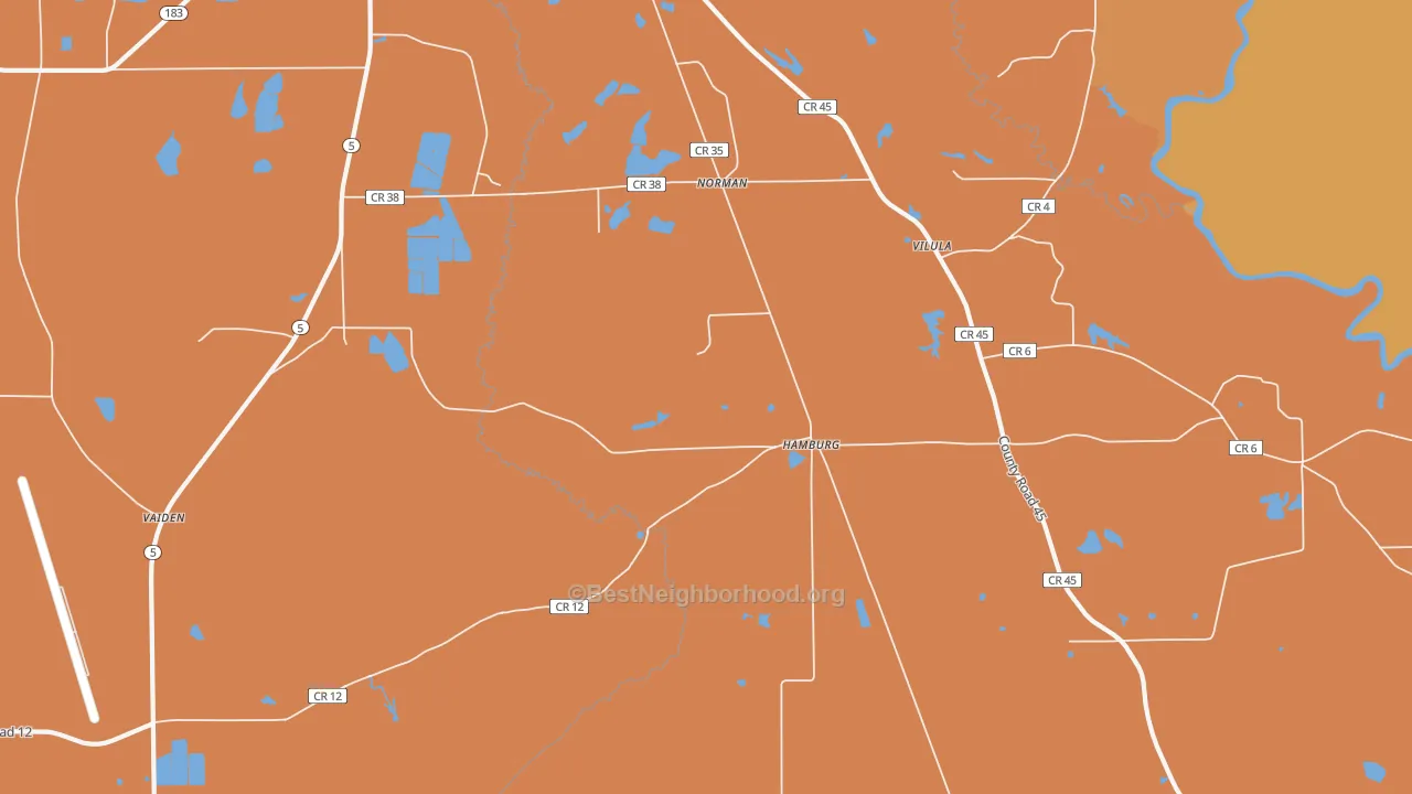 Map of the best neighborhoods in the Hamburg area, with better matches in green and worse matches in red