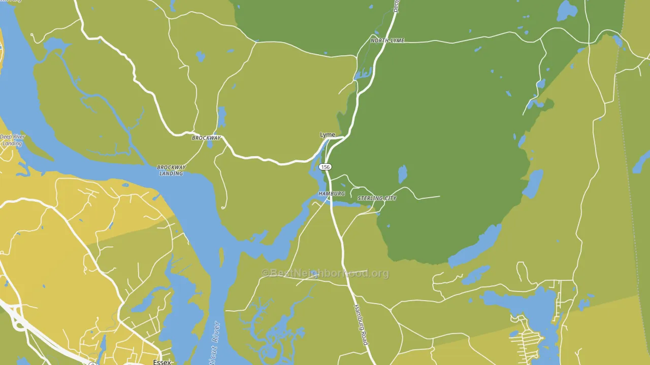 Map of the best neighborhoods in the Hamburg area, with better matches in green and worse matches in red