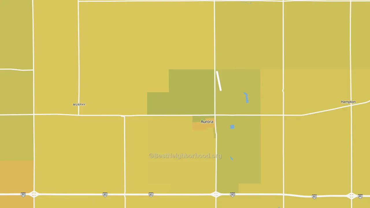 Map of the best neighborhoods in the Hamilton County area, with better matches in green and worse matches in red