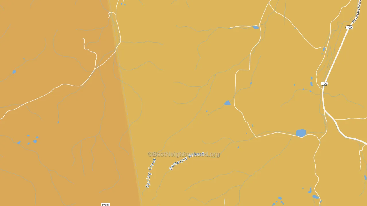 Map of the best neighborhoods in the Haney area, with better matches in green and worse matches in red