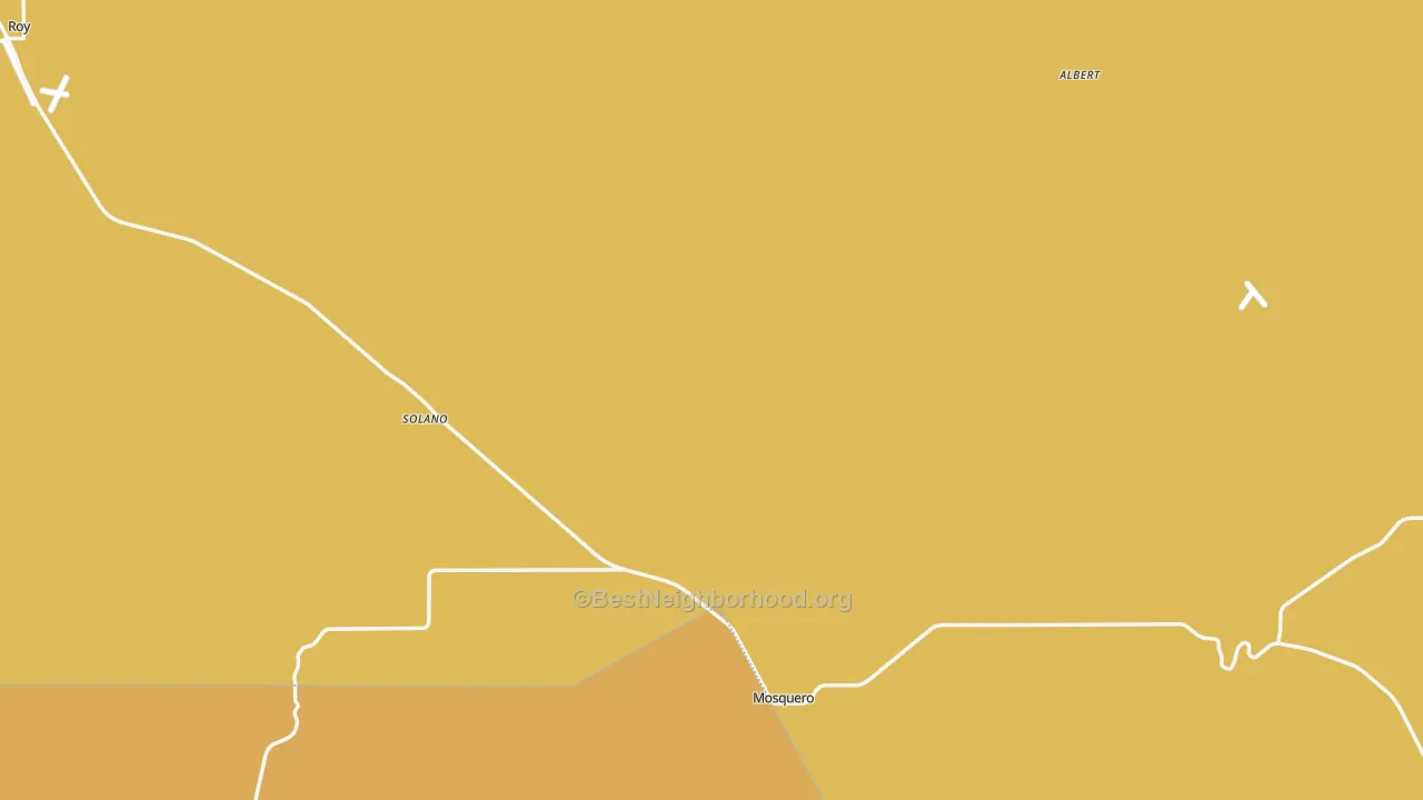 Map of the best neighborhoods in the Harding County area, with better matches in green and worse matches in red
