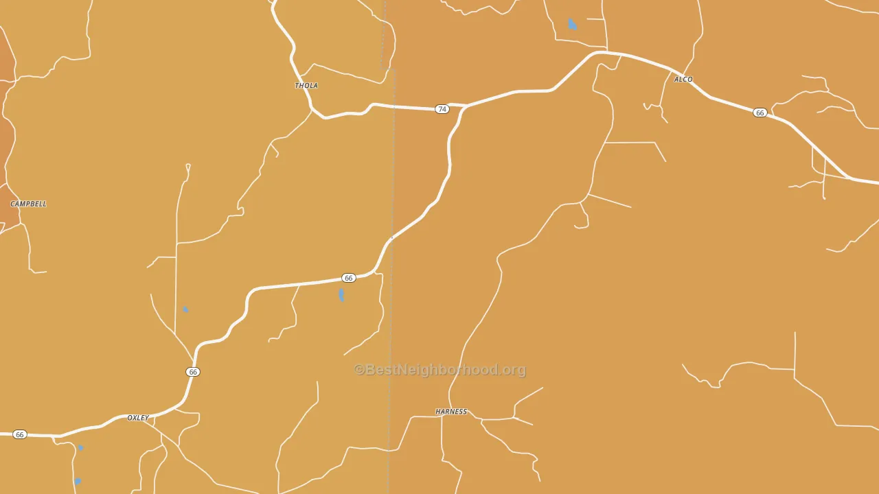 Map of the best neighborhoods in the Harness area, with better matches in green and worse matches in red