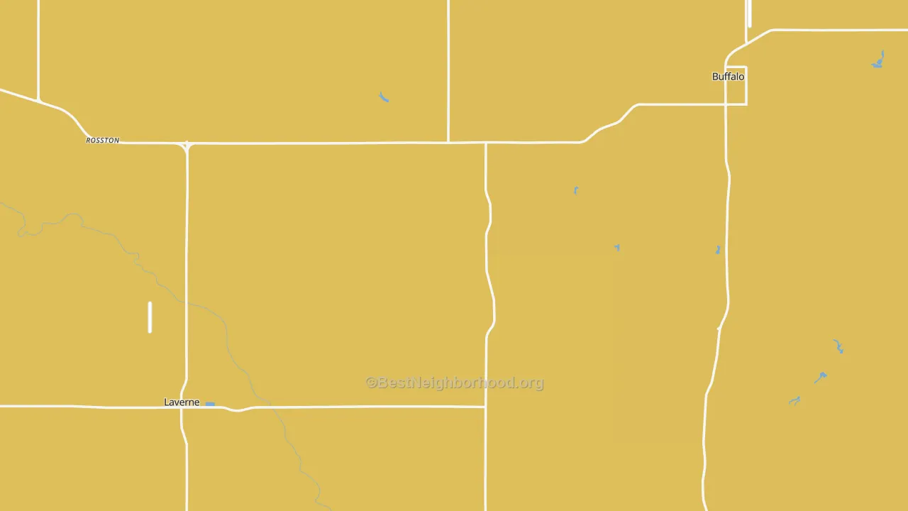 Map of the best neighborhoods in the Harper County area, with better matches in green and worse matches in red