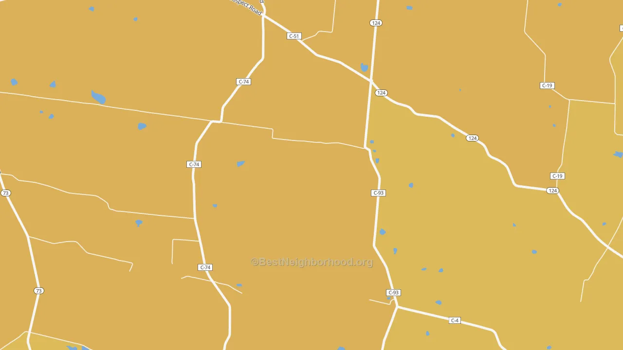 Map of the best neighborhoods in the Harriett area, with better matches in green and worse matches in red
