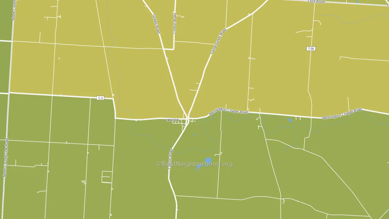 Map of the best neighborhoods in the Hartford area, with better matches in green and worse matches in red