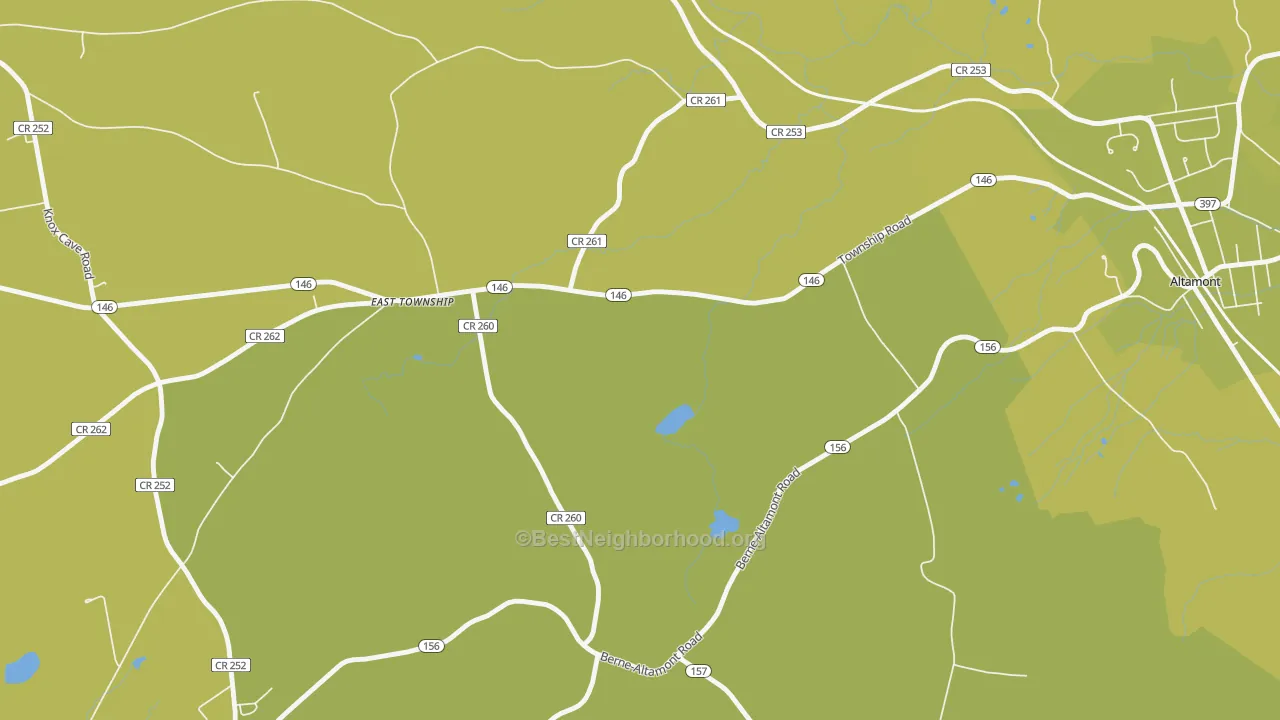 Map of the best neighborhoods in the Hartmans Corners area, with better matches in green and worse matches in red