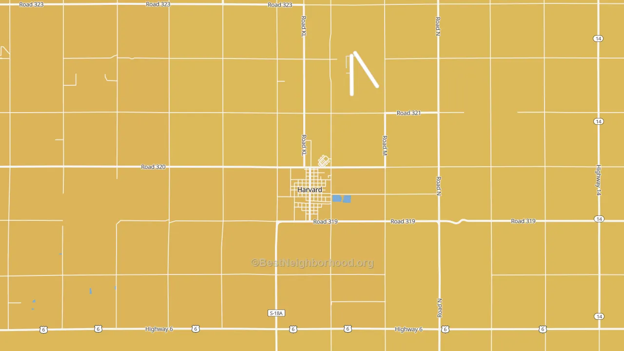 Map of the best neighborhoods in the Harvard area, with better matches in green and worse matches in red