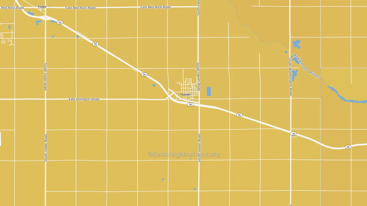 Map of the best neighborhoods in the Haven area, with better matches in green and worse matches in red