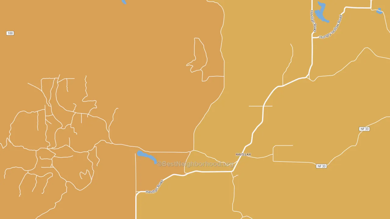 Map of the best neighborhoods in the Havillah area, with better matches in green and worse matches in red