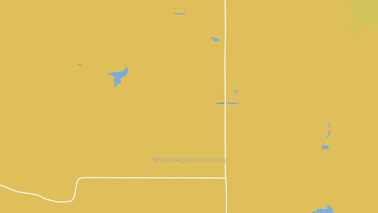 Map of the best neighborhoods in the Hawk Springs area, with better matches in green and worse matches in red