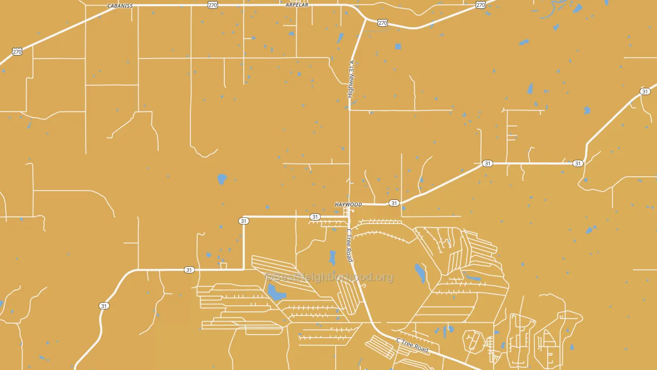 Map of the best neighborhoods in the Haywood area, with better matches in green and worse matches in red