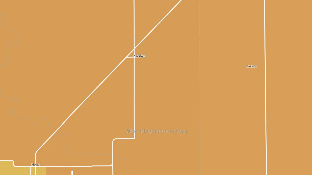 Map of the best neighborhoods in the Hazelton area, with better matches in green and worse matches in red