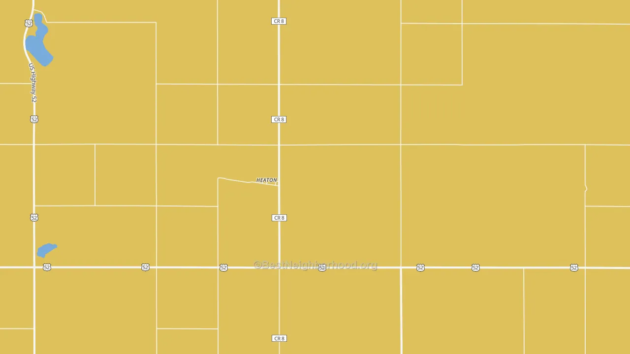 Map of the best neighborhoods in the Heaton area, with better matches in green and worse matches in red