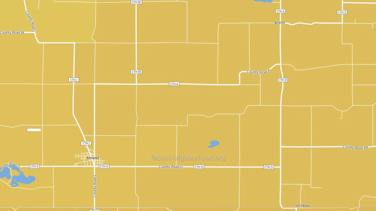 Map of the best neighborhoods in the Heffron area, with better matches in green and worse matches in red