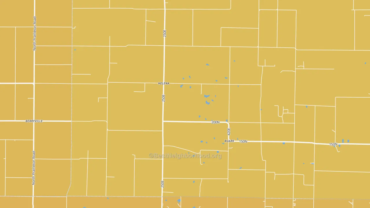 Map of the best neighborhoods in the Helena area, with better matches in green and worse matches in red