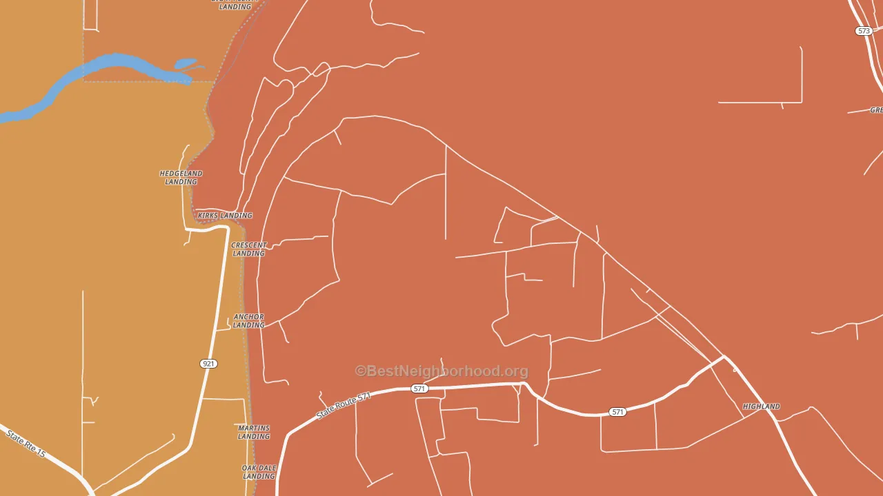 Map of the best neighborhoods in the Helena area, with better matches in green and worse matches in red