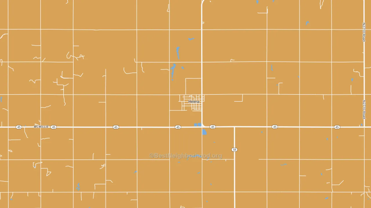 Map of the best neighborhoods in the Helena area, with better matches in green and worse matches in red