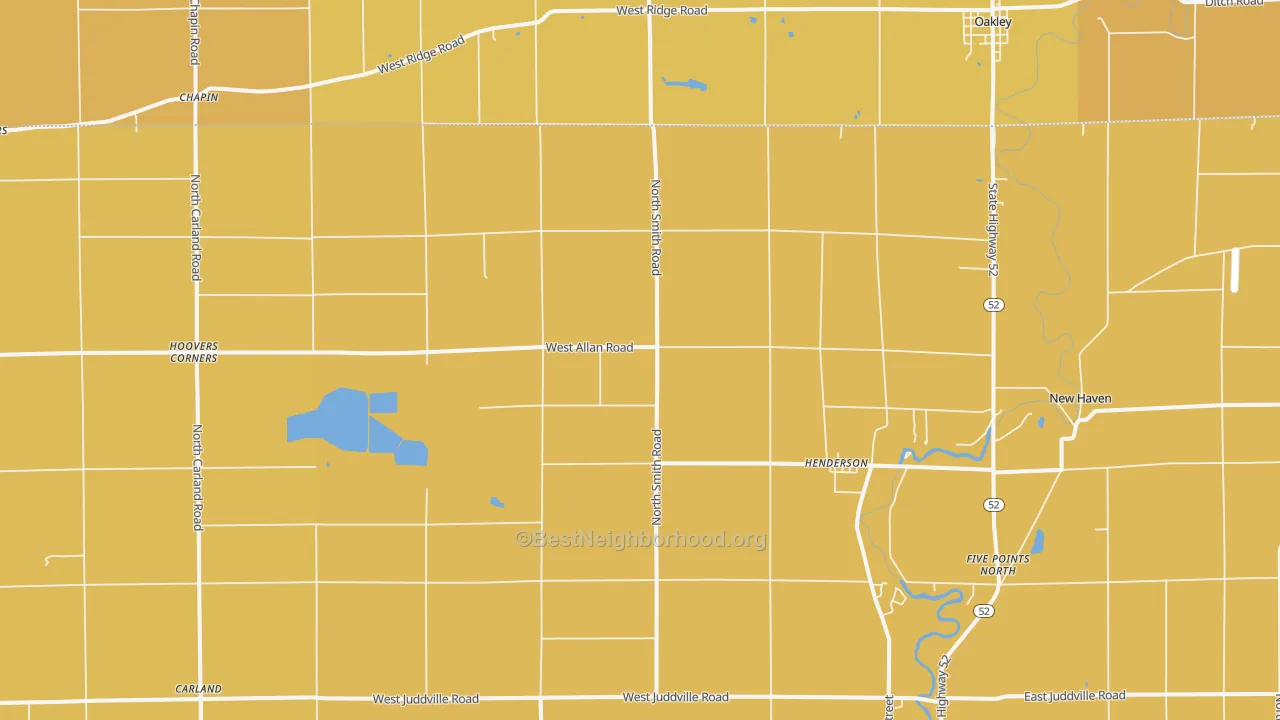 Map of the best neighborhoods in the Henderson area, with better matches in green and worse matches in red