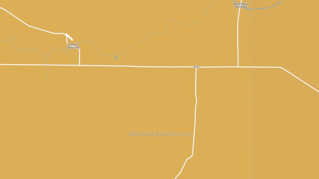 Map of the best neighborhoods in the Hext area, with better matches in green and worse matches in red