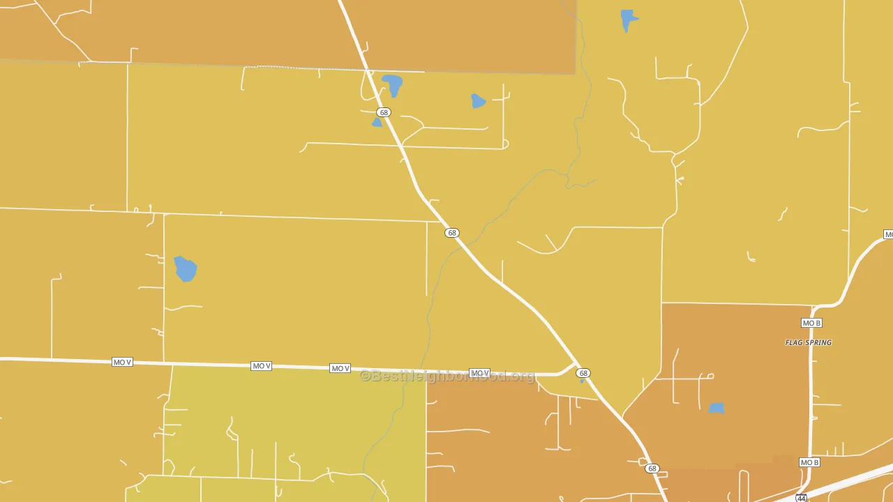 Map of the best neighborhoods in the High Gate area, with better matches in green and worse matches in red